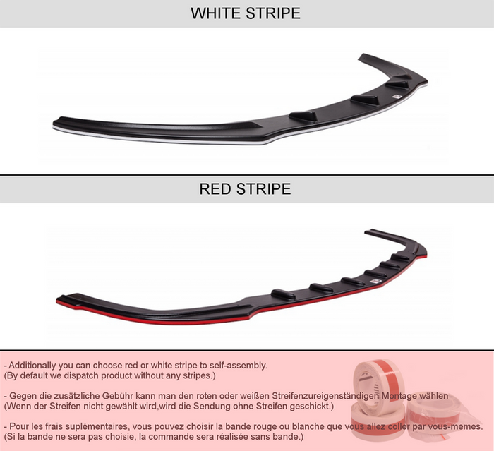 BMW 5 F11 M-pack - Without Vertical BARS (Fits TWO Single Exhaust Ends) Central Rear Splitter - Maxton Design