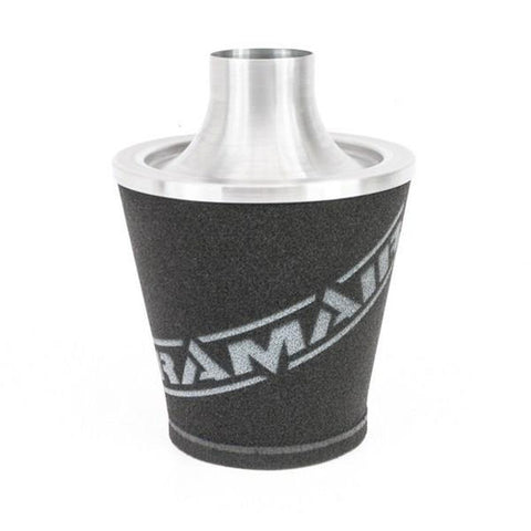 Ramair Large Foam Filter Aluminium Base 70mm OD Silver with Silicone Coupler