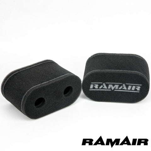 MS-010 - 2x Twin Inlet Motorcycle Carb Sock Air Filter - RAMAIR