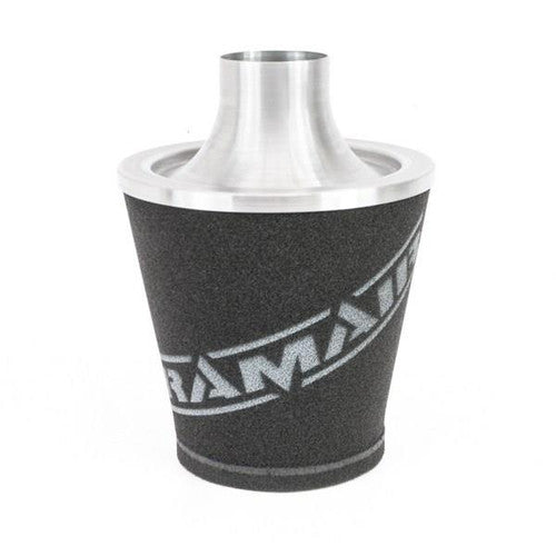 Ramair Large Foam Filter Aluminium Base 90mm OD Silver with Silicone Coupler
