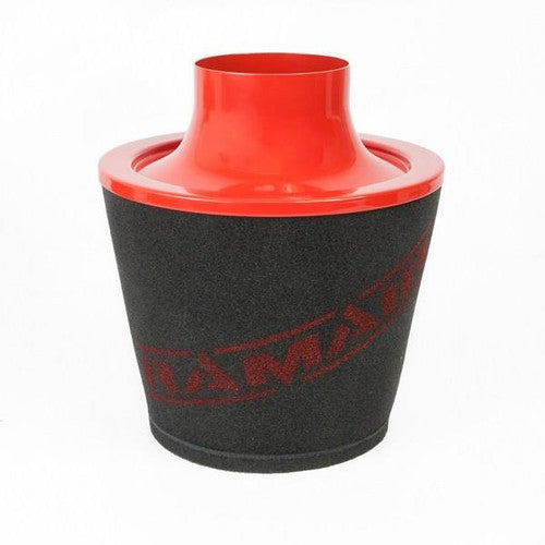 Ramair Large Foam Filter Aluminium Base 70mm OD Red with Silicone Coupler