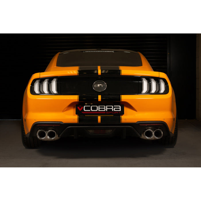 Ford Mustang 5.0 V8 GT (2018>) Facelift 3" Valved Cat Back Performance Exhaust - Cobra Sport