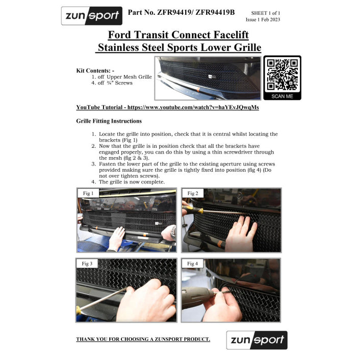 Ford Transit Connect Facelift - Front Grille Set - Zunsport