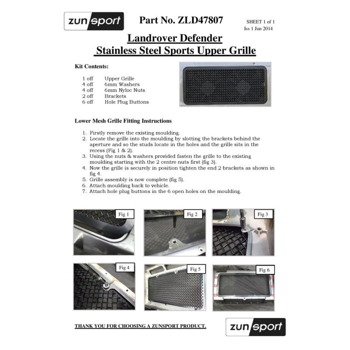 Landrover Defender Full Grille Set - Zunsport