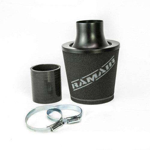 Ramair Small Foam Filter Aluminium Base 70mm OD Black with Silicone Coupler