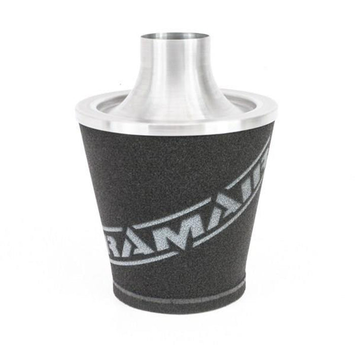 Ramair Large Foam Filter Aluminium Base 100mm OD Silver with Silicone Coupler
