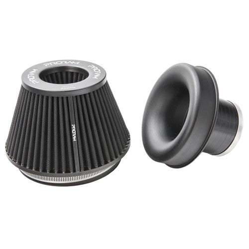 PRORAM 70mm ID Neck Medium Cone Air Filter with Velocity Stack and Coupling
