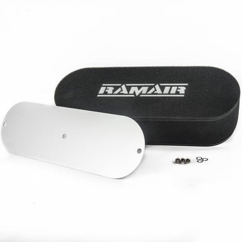 Twin Carb Air Filter With Blank Baseplate 65mm Internal Height Internal Height - RAMAIR