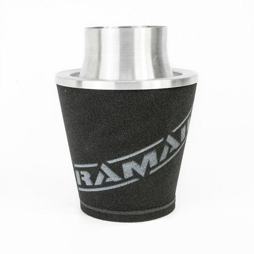 Ramair Medium Foam Filter Aluminium Base 100mm OD Silver with Silicone Coupler