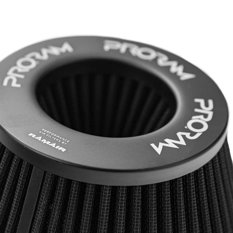 PRORAM 76mm ID Neck Medium Cone Air Filter with Velocity Stack and Coupling