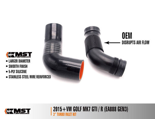 MST Performance Silicone Intake Hose & Turbo Inlet Elbow for 2.0 TSI EA888 MQB VAG