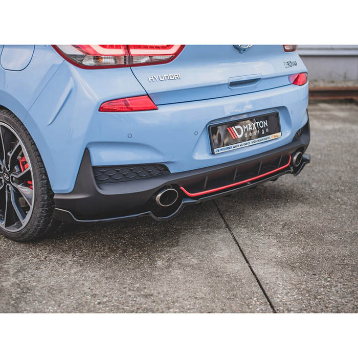 Hyundai i30N Central Rear Splitter (Vertical Bars) (17-20) - Maxton Design